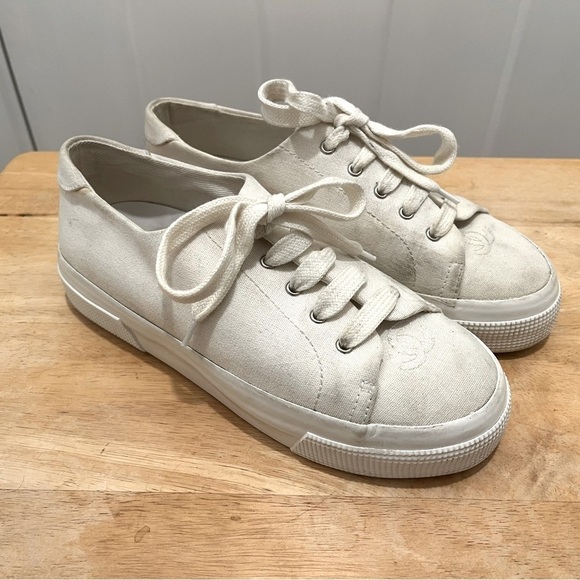 CHANEL Women’s Sneakers Size 36 White Laced Up Platform - Picture 3 of 8